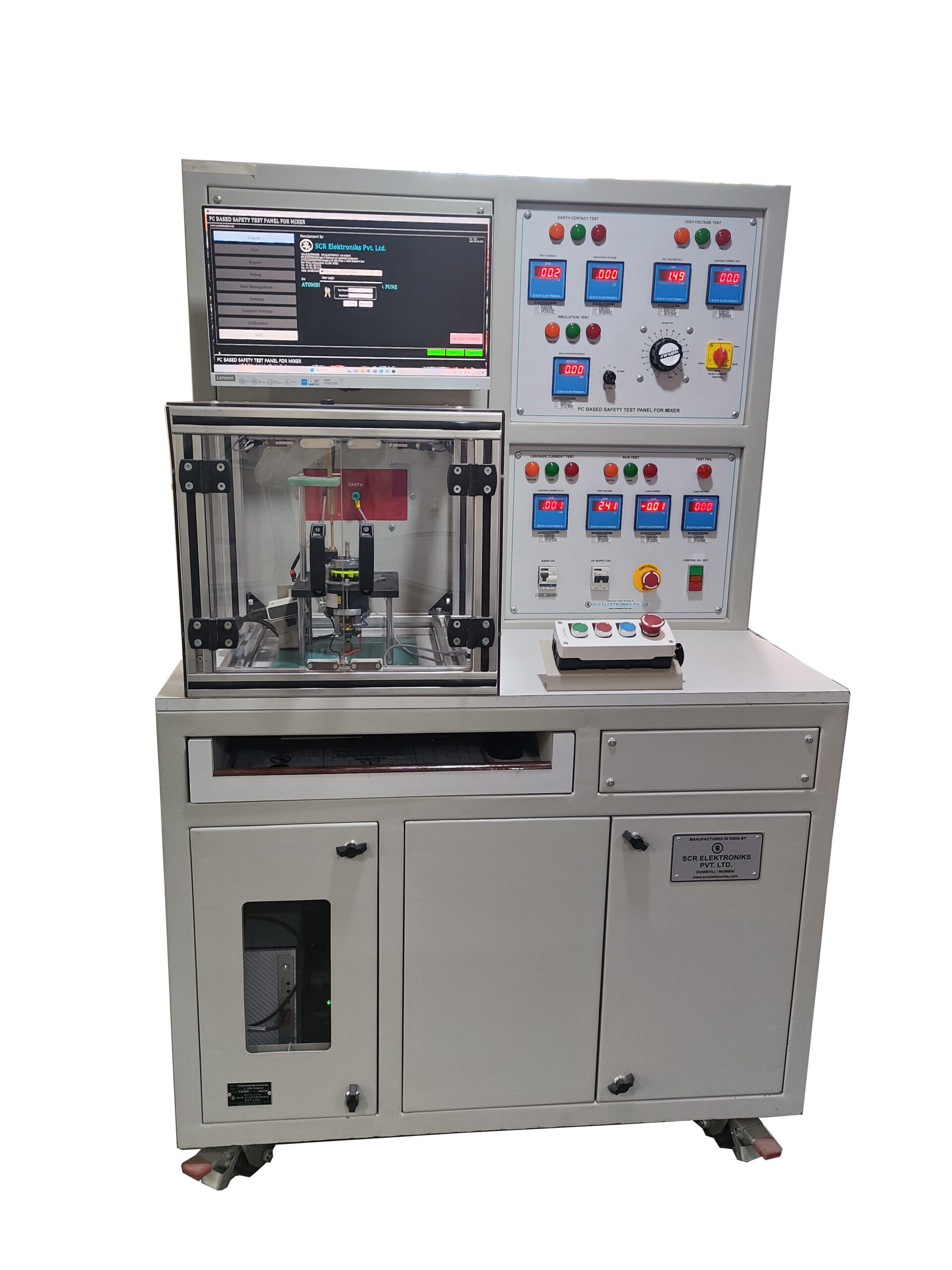 Safety-test-panel-mixer-motor
